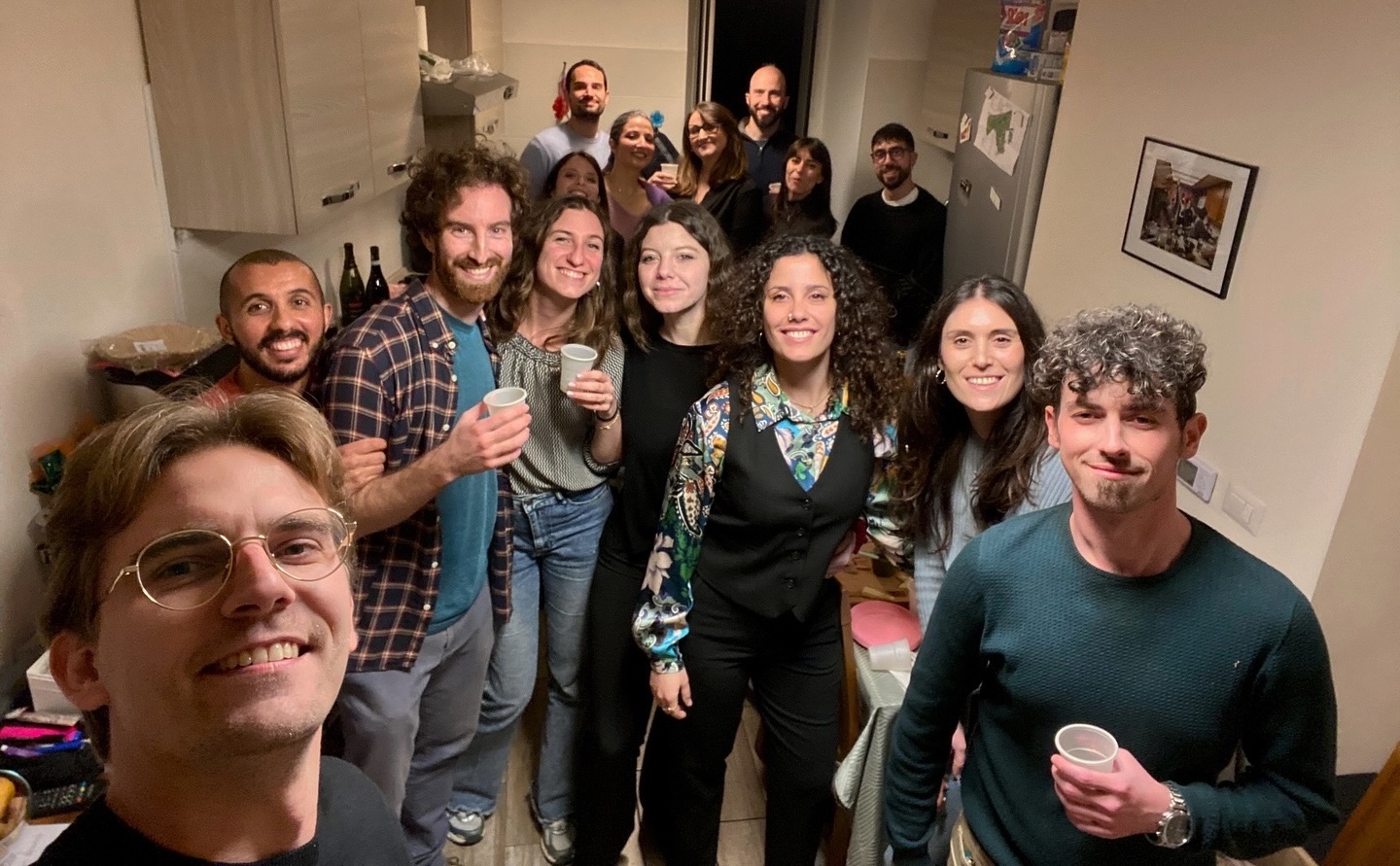 Engagement party with friends in Rome.